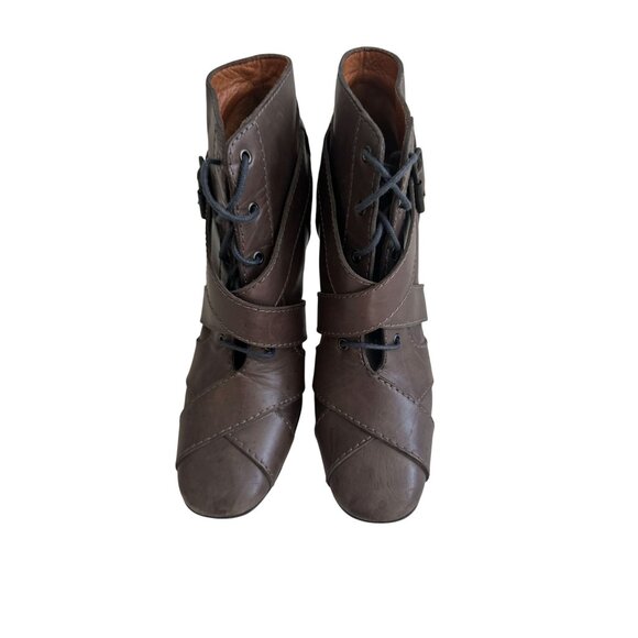 GIVENCHY Brown Leather Buckle Ankle Boots Size 37 / US 7 - Picture 9 of 10